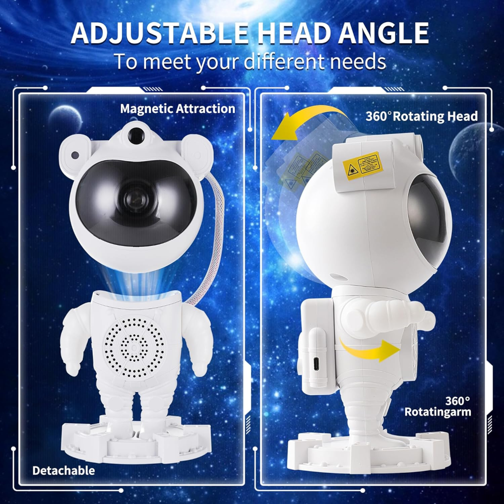 Proyector Astronauta Galaxia Nebulosa Luna Parlante Bluetooth Luces