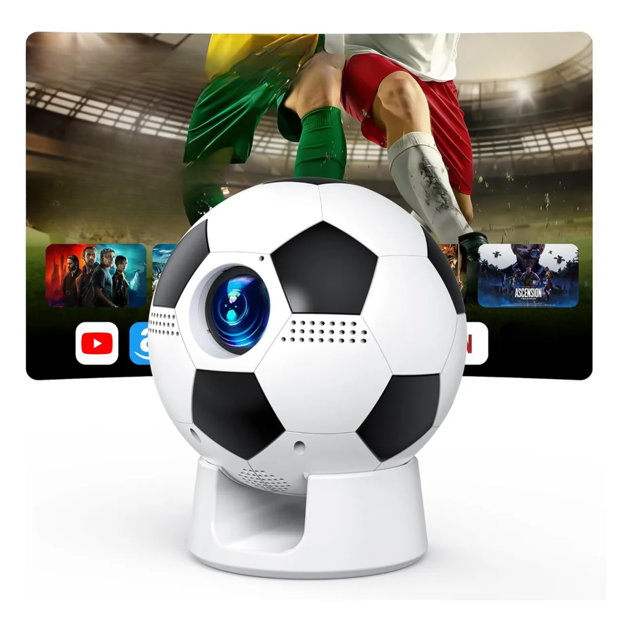 Video Beam Proyector Android 13 WiFi 6 Bluetooth Balón Fútbol 720p