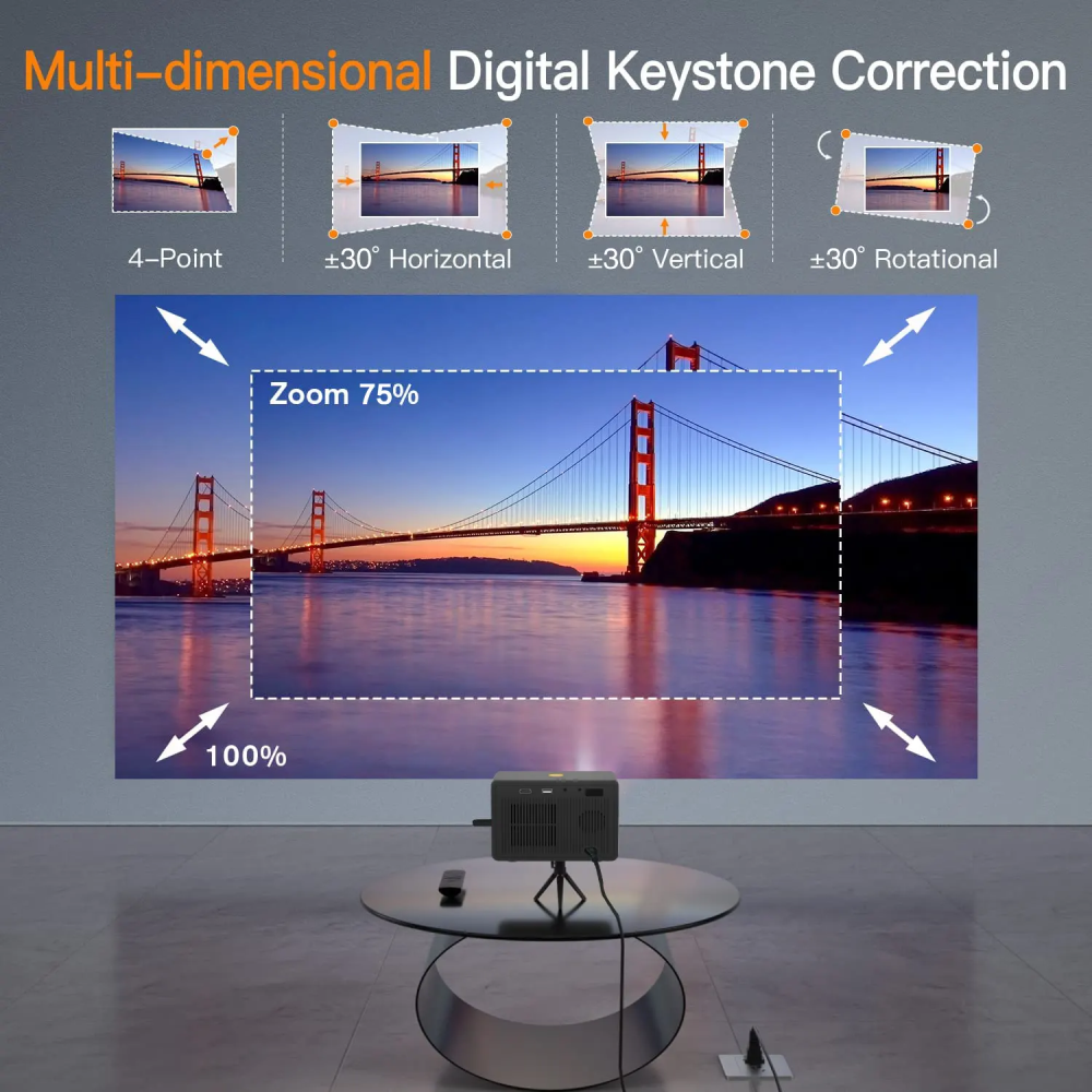 Video Beam Proyector Android WiFi Bluetooth Enfoque Eléctrico 200