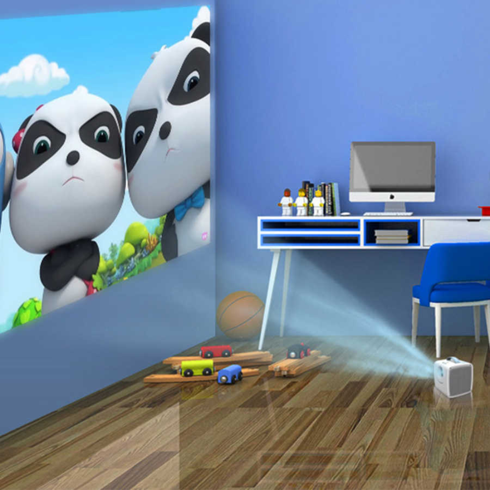 Video Beam Proyector Niños Cubo 700 Lúmenes Parlantes HDMI USB Control