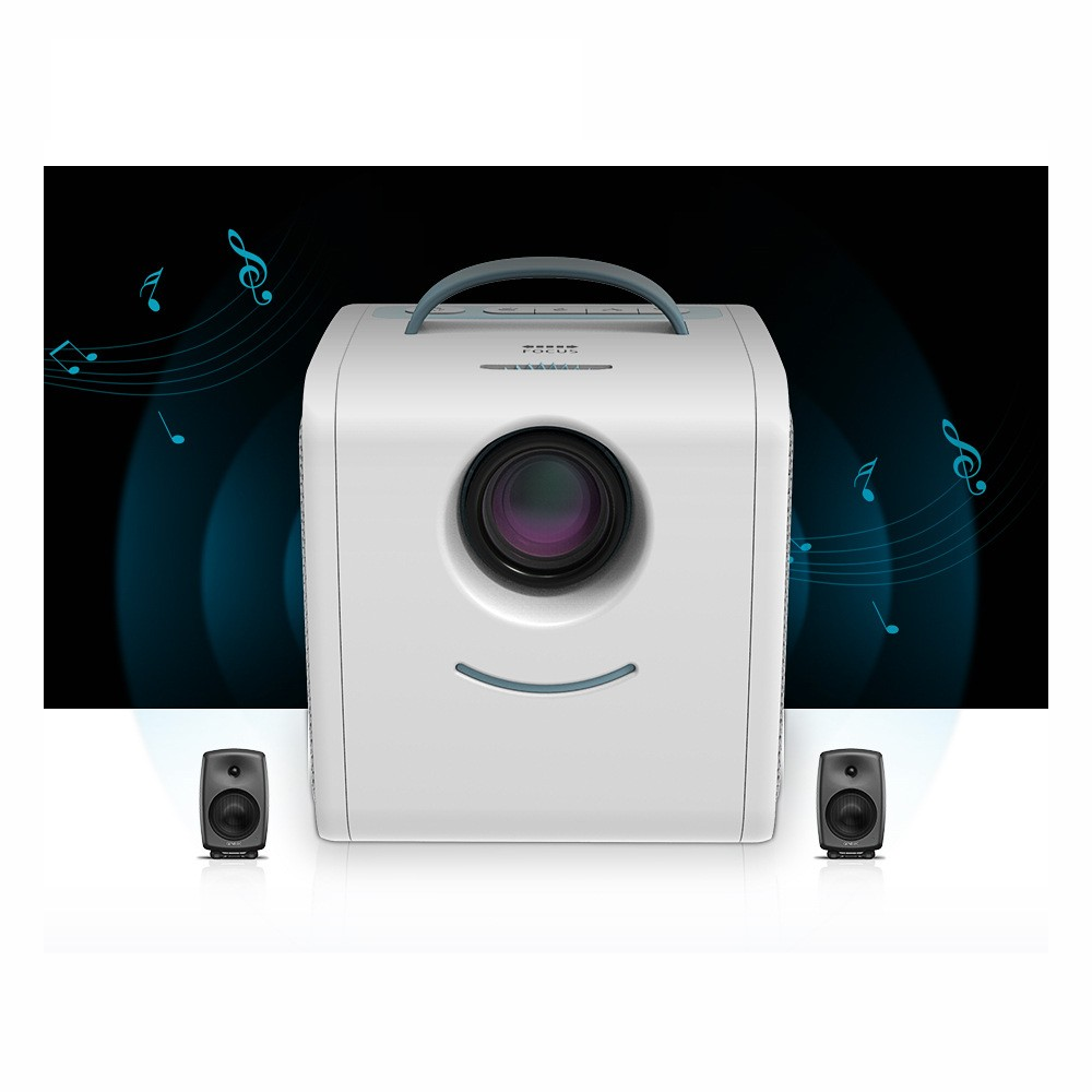 Video Beam Proyector Niños Cubo 700 Lúmenes Parlantes HDMI USB Control