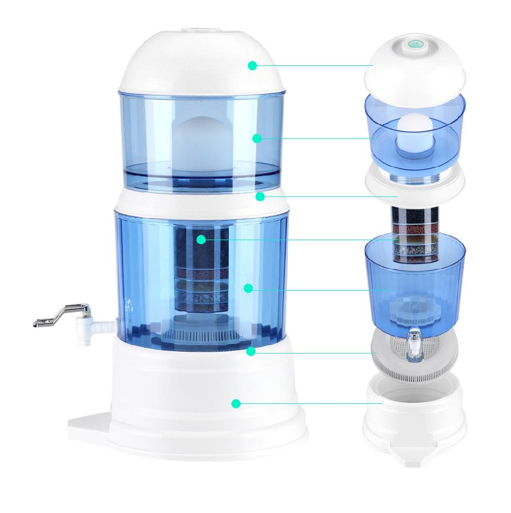 Purificador Agua Filtro 14 Litros Grifo Metálico Mineralizador Cocina