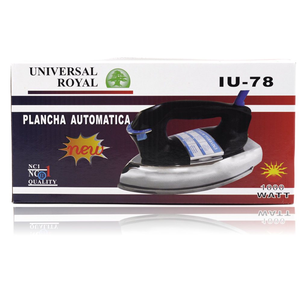 Plancha Ropa Seca Universal Royal IU-78 1200W Suela Aluminio Clásica