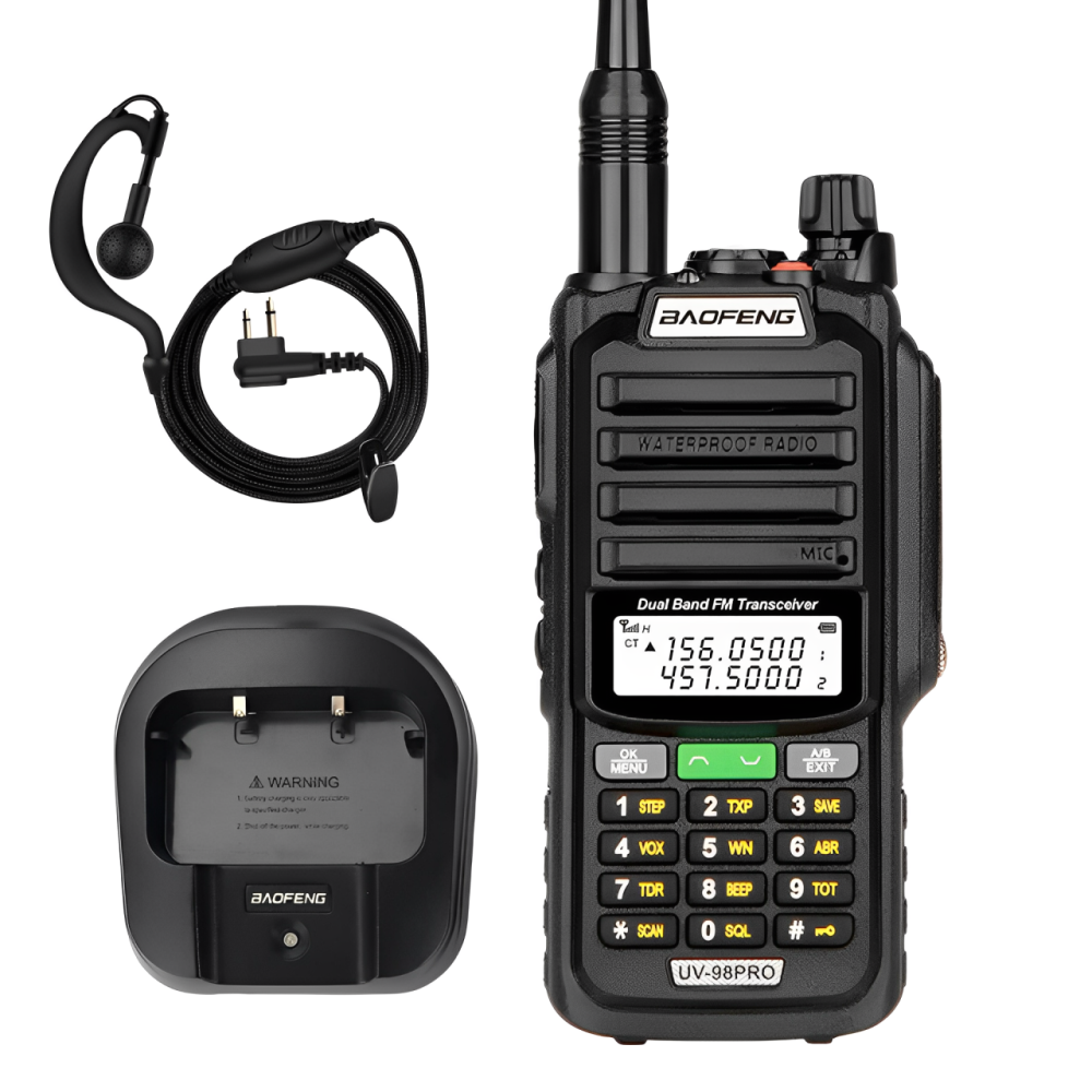 Radio Walkie Talkie Baofeng UV98 Pro Doble Banda 10W IP68 Linterna