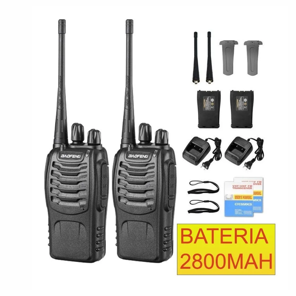 Radio Walkie Talkie Baofeng BF-888S UHF Par Batería 2800mAh 16 Canales