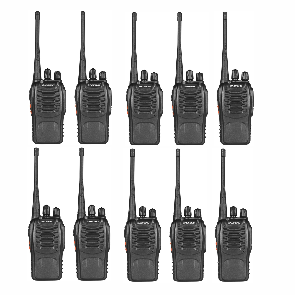 Radio Intercomunicador Baofeng BF-888S UHF Pack 10 Unidades Linterna