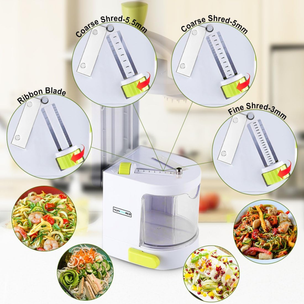 Espiralizador Verduras Frutas Vertical 4x1 Fideos Vegetales Rallador