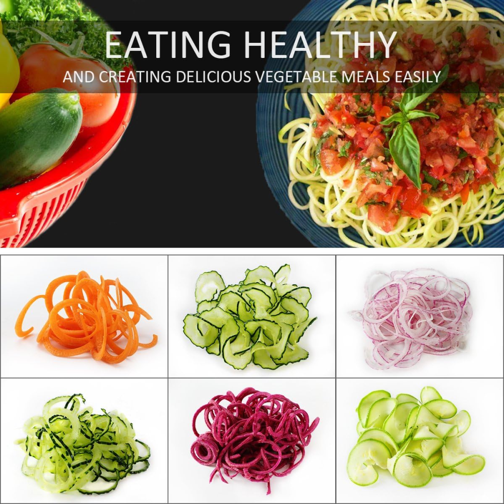 Espiralizador Verduras Frutas Vertical 4x1 Fideos Vegetales Rallador