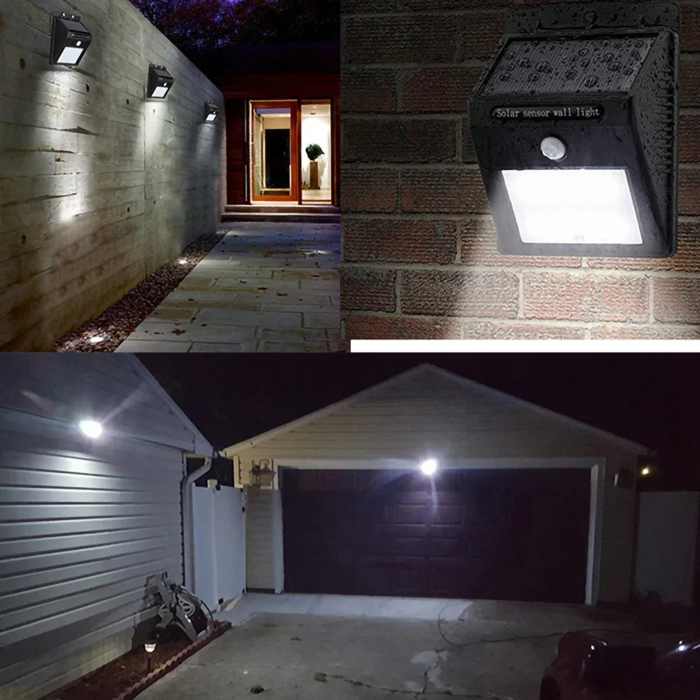Lámpara Solar Exterior Sensor Movimiento Pack 4 Unidades IP65 8W Pared