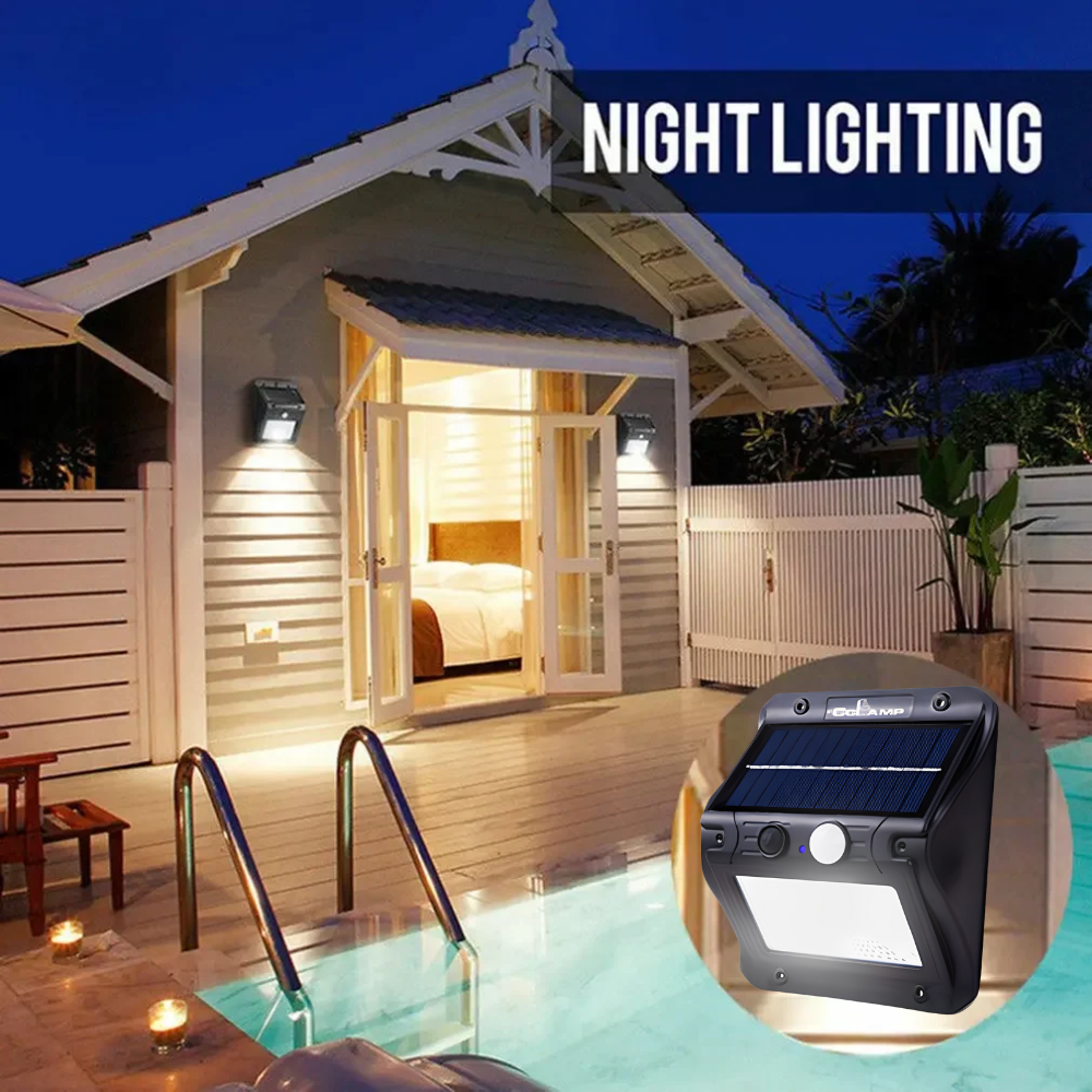 Lámpara Solar Exterior Sensor Movimiento CCLAMP CL-108 8W IP65 Panel