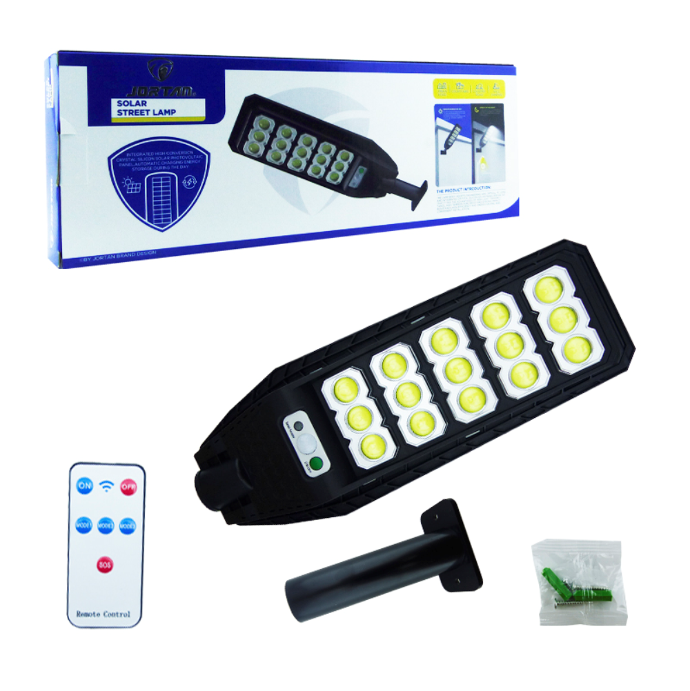 Reflector Solar 500W Jortan 15 LED COB Sensor Movimiento Control Brazo