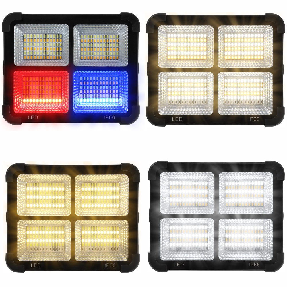 Reflector Solar Portátil LED 120W Power Bank 4 Modos Luz Camping IP66