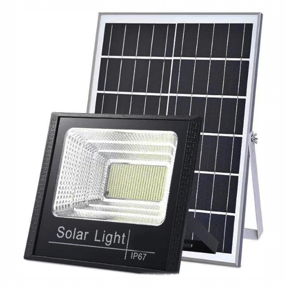 Reflector Solar LED 1200W Jortan Fotocelda Control Remoto IP66 Panel
