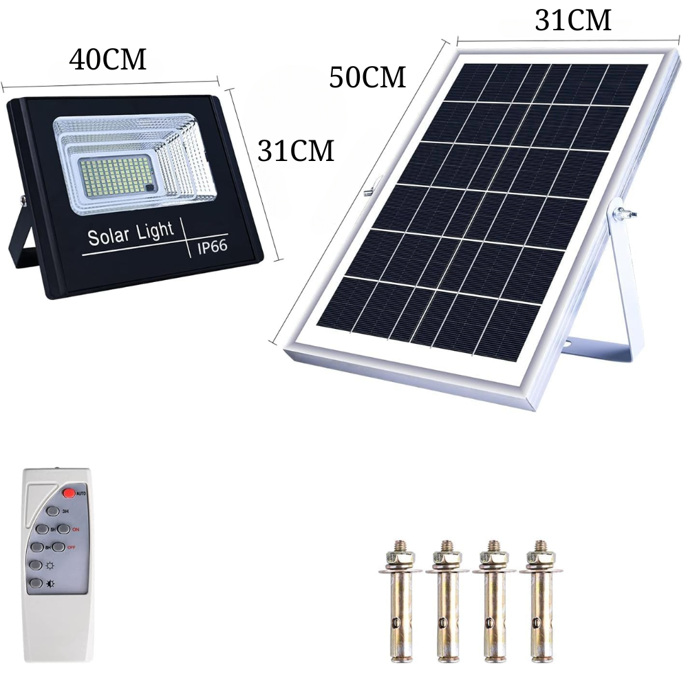 Reflector Solar LED 600W Jortan IP66 Panel Control Remoto Exterior