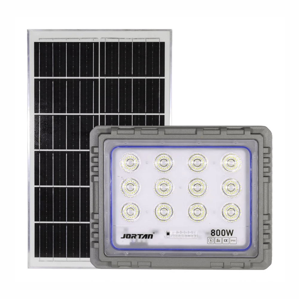 Reflector Solar Jortan 800W LED 24000 Lúmenes IP66 Aluminio Exterior