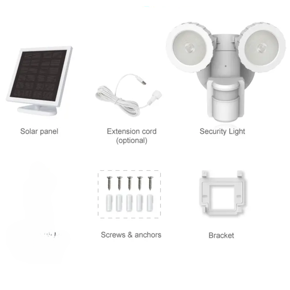 Reflector Solar Doble Cabezal Sensor Movimiento 500 Lúmenes Articulado