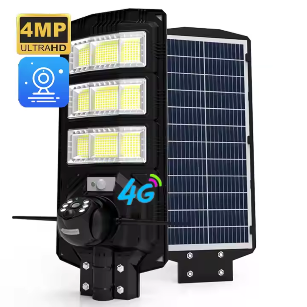 Reflector Solar 450W Cámara PTZ 4G SIM Full HD V380 Visión Nocturna