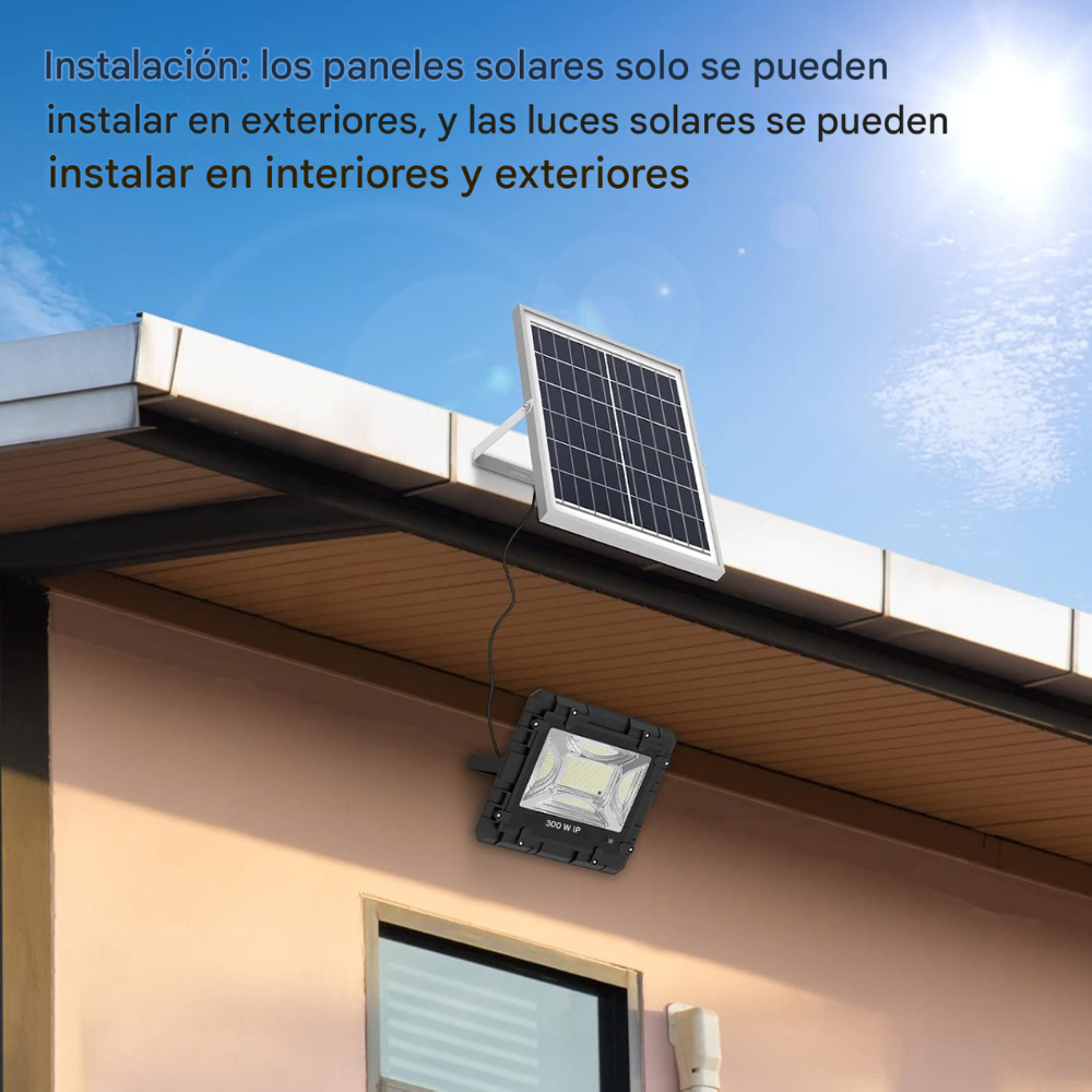 Reflector Solar LED 600W Jortan IP66 Panel Control Remoto Exterior