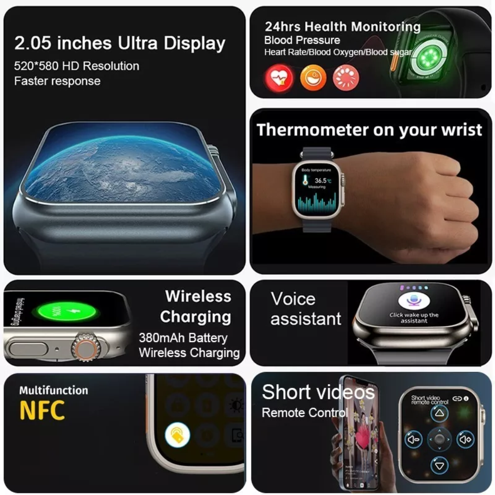Smartwatch K800 Ultra 49mm 2 Manillas Llamadas Bluetooth Pantalla 1.99