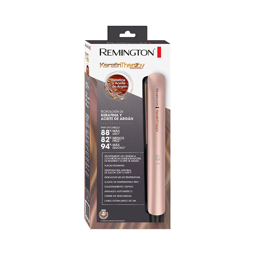 Plancha Cabello Remington Keratina Argán 8599 Placas Flotantes