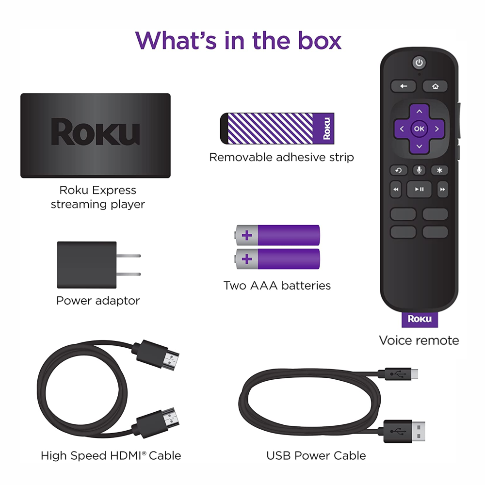 Roku Express Reproductor Streaming HD Smart TV Control Remoto HDMI