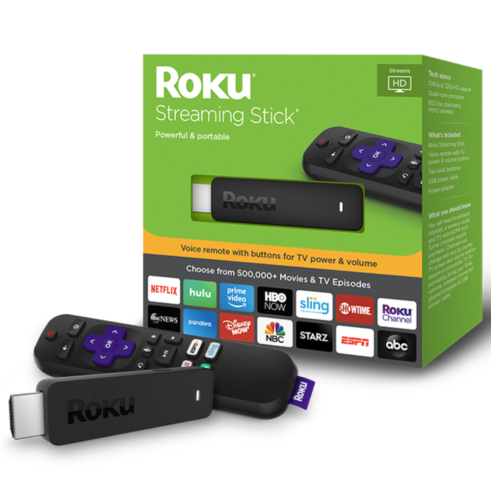 Roku Streaming Stick HD Control Voz Convertidor Smart TV WiFi Doble