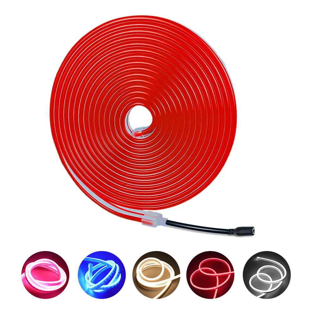 Luz Neón Flex LED 5 Metros 12V 600 LED Impermeable Adaptador Incluido