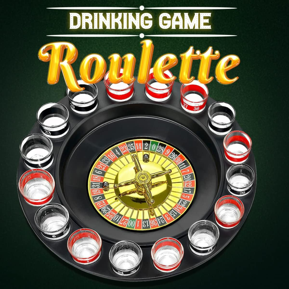 Ruleta Shots Juego Fiesta 16 Copas Vidrio Casino 2 Bolas Reuniones