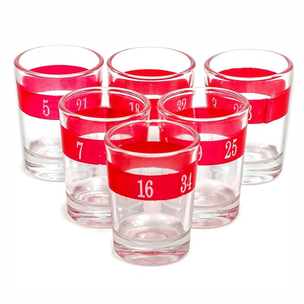 Ruleta Shots Juego Fiesta 16 Copas Vidrio Casino 2 Bolas Reuniones