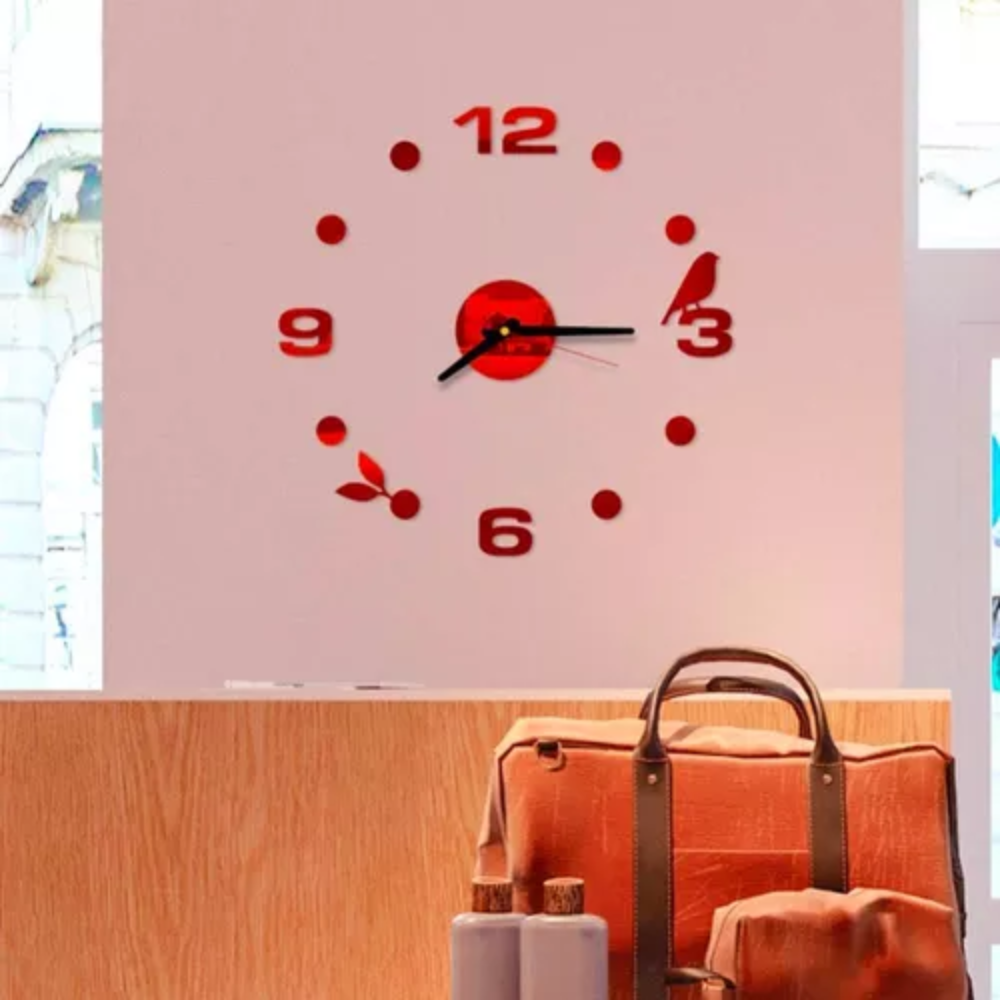 Reloj Pared Decorativo 3D Grande Moderno Números Espejo Silencioso