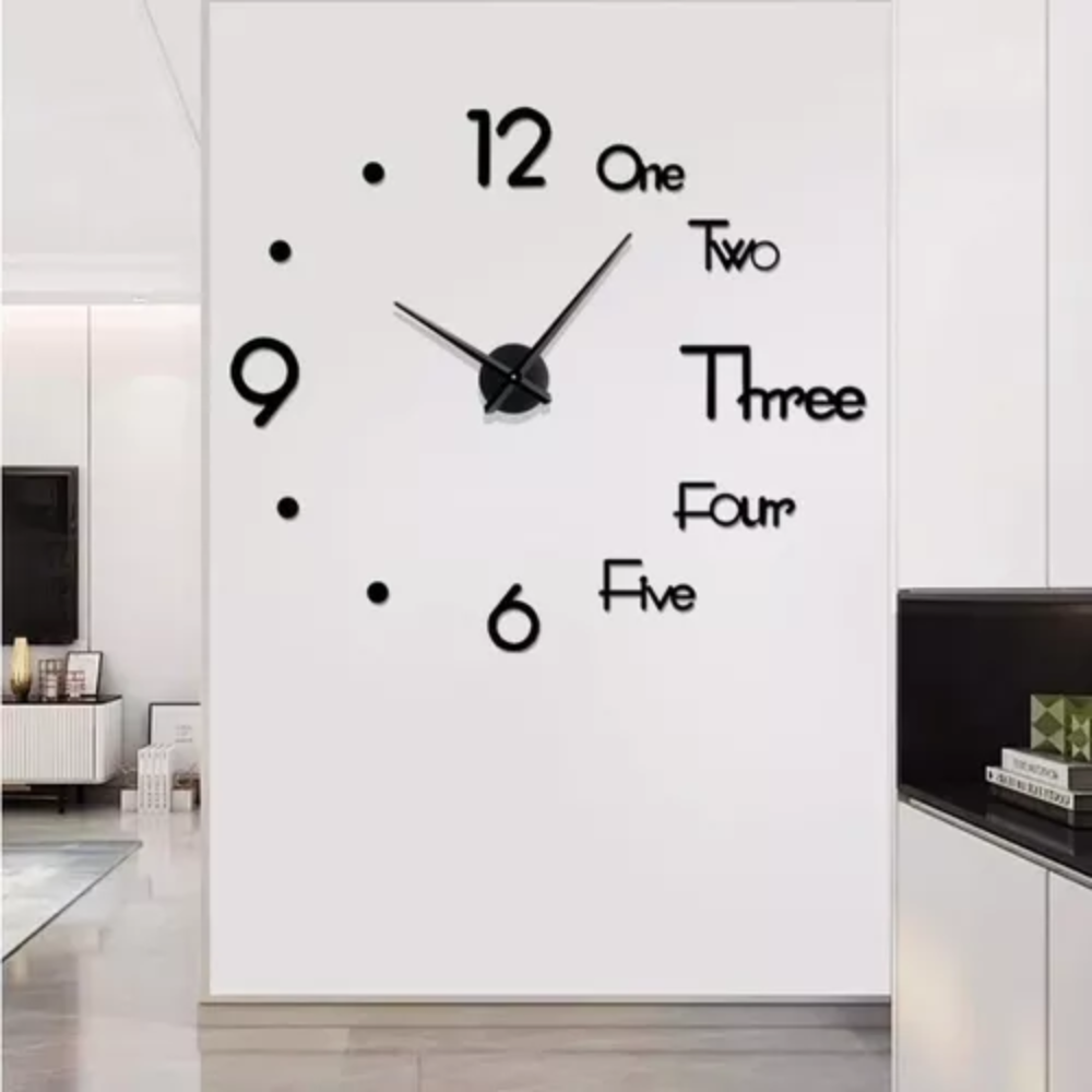 Reloj Pared Decorativo 3D Grande Moderno Números Espejo Silencioso