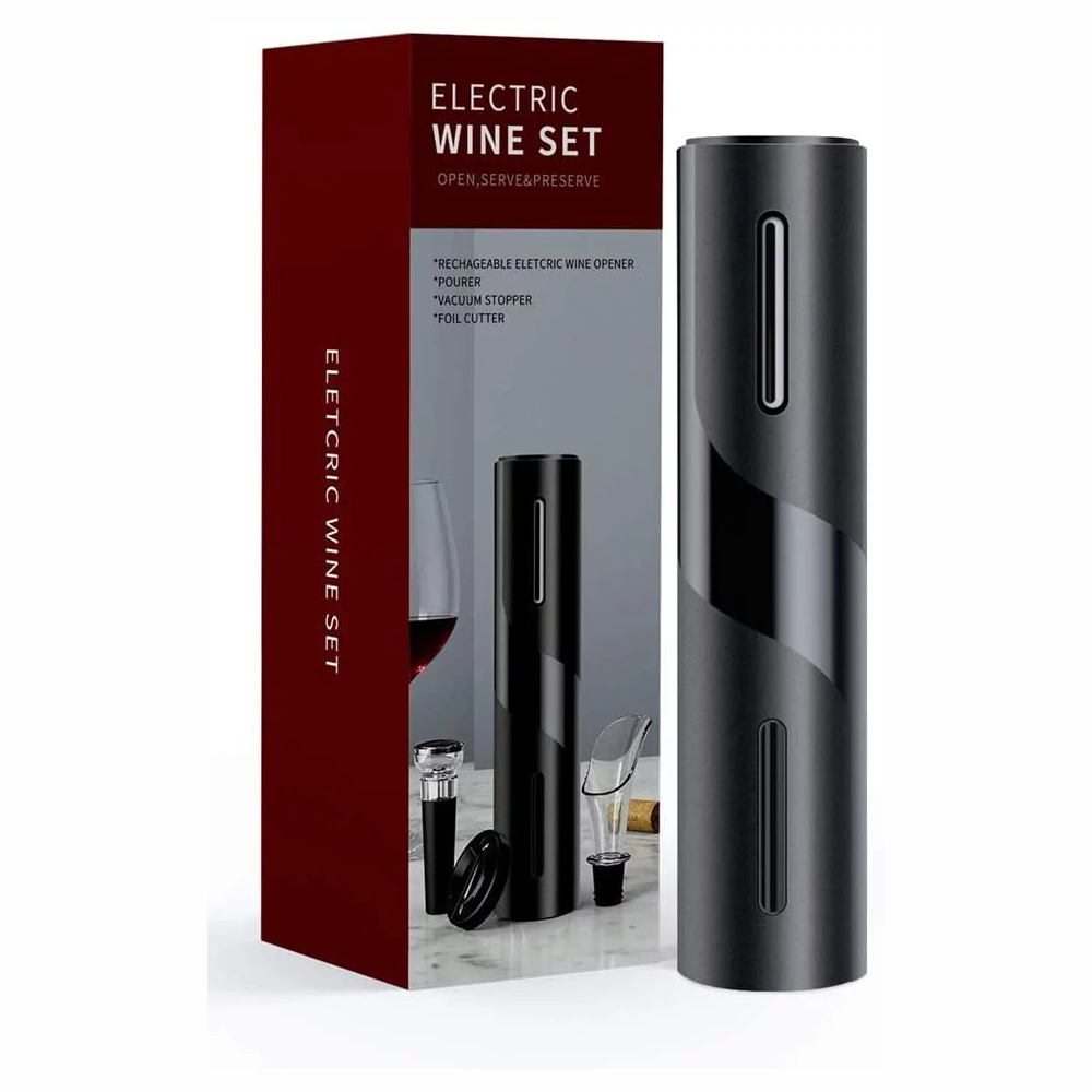 Sacacorchos Eléctrico Recargable USB Automático Vino Cortacápsulas
