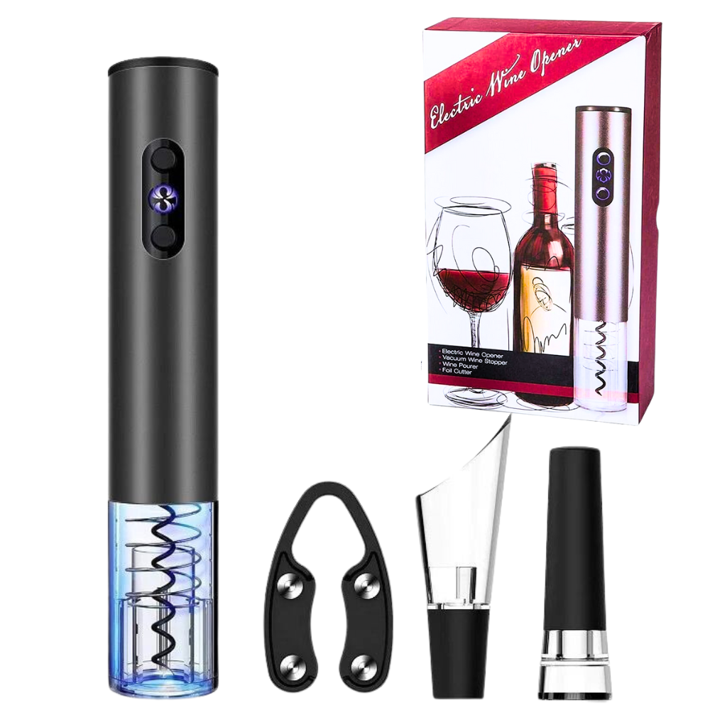 Sacacorchos Eléctrico Recargable Kit Vino Cortacápsulas Vertedor