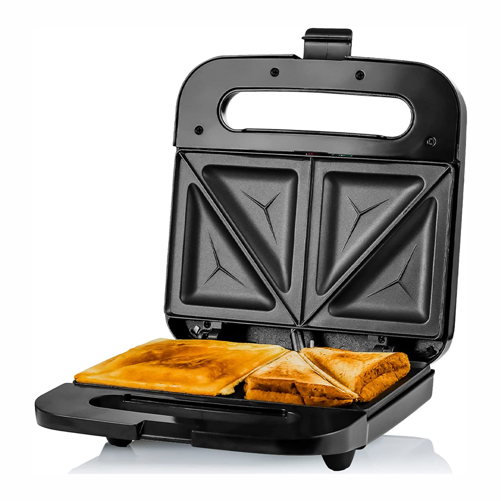 Sandwichera Eléctrica Doble Antiadherente 750W Acero Luz Indicadora