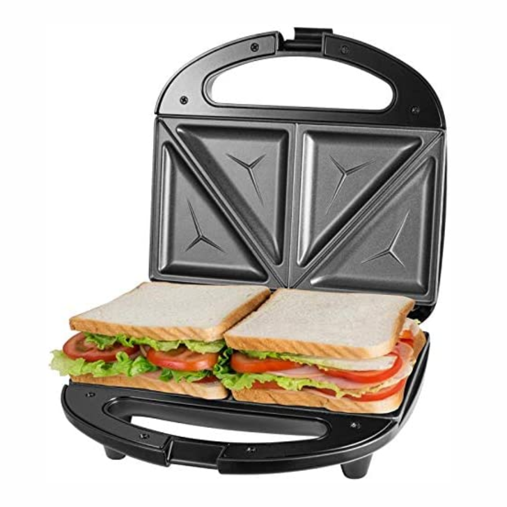 Sandwichera Eléctrica Doble Antiadherente 750W Acero Luz Indicadora