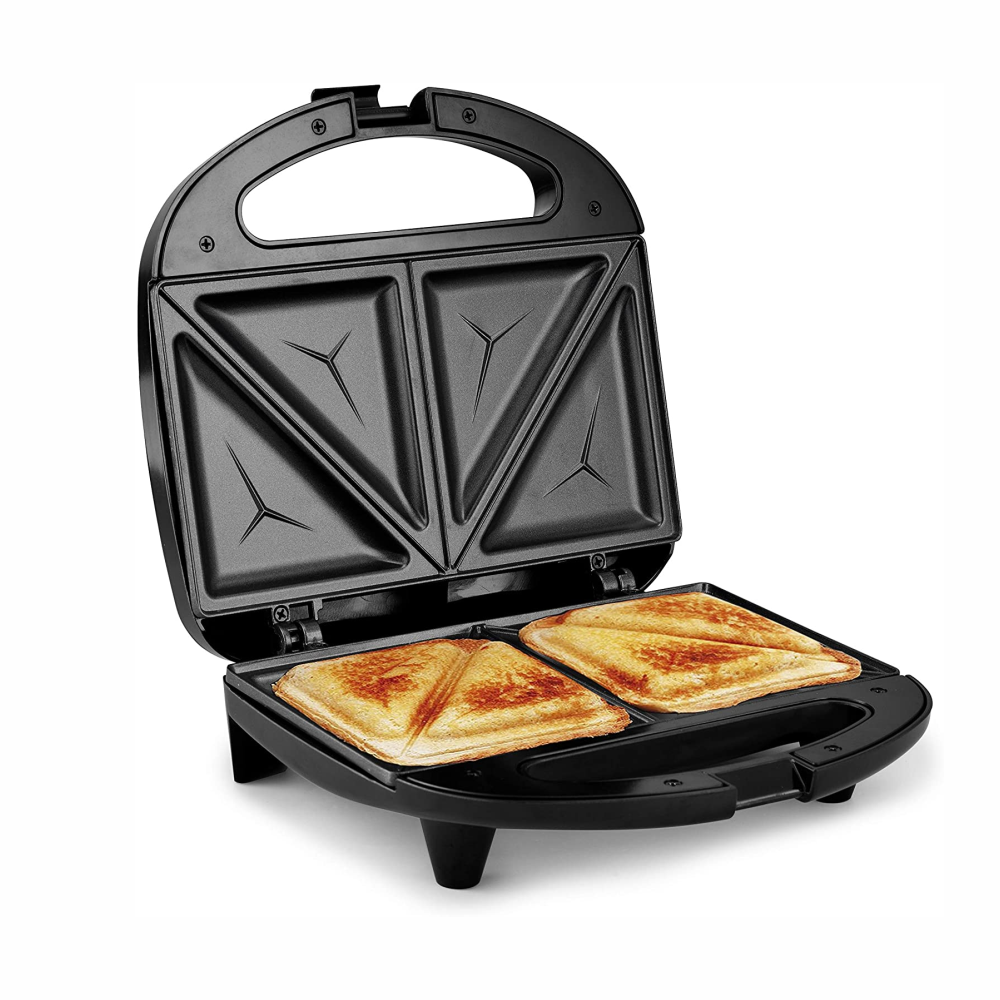 Sandwichera Eléctrica Doble Antiadherente 750W Acero Luz Indicadora