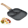 Sartén 3 Puestos Antiadherente Huevos Arepas Pancakes 27cm Inducción