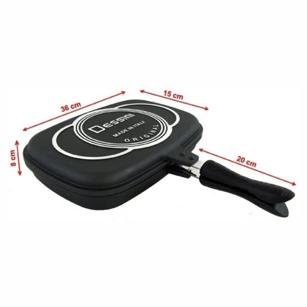 Sartén Doble Parrilla Dessini 36cm Antiadherente Aluminio Grill