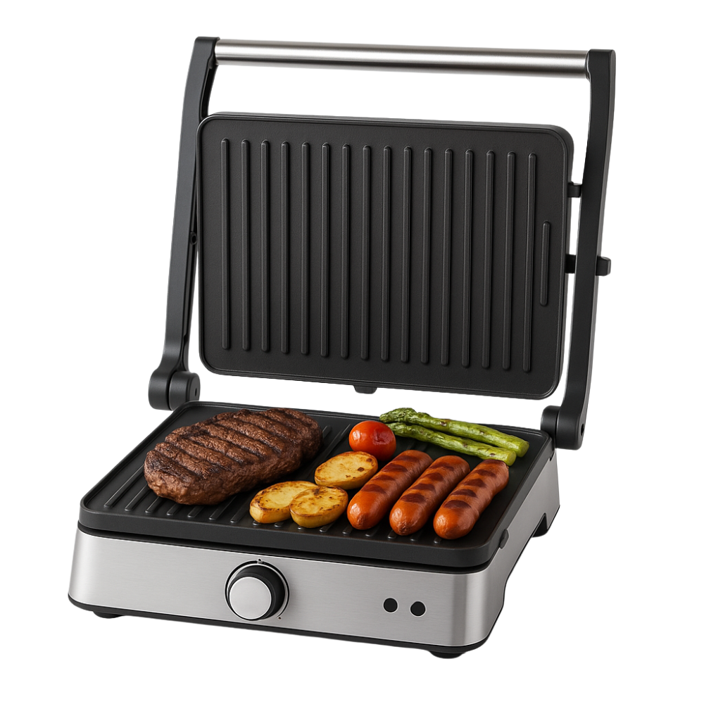 Plancha Parrilla Eléctrica Doble Renahouse 2200W Antiadherente RH335