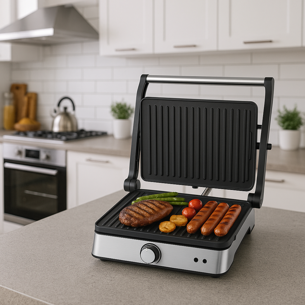 Plancha Parrilla Eléctrica Doble Renahouse 2200W Antiadherente RH335