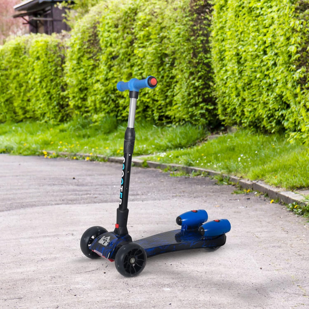 Scooter Niños Humo Niebla Bluetooth Música Luces LED 3 Ruedas Plegable