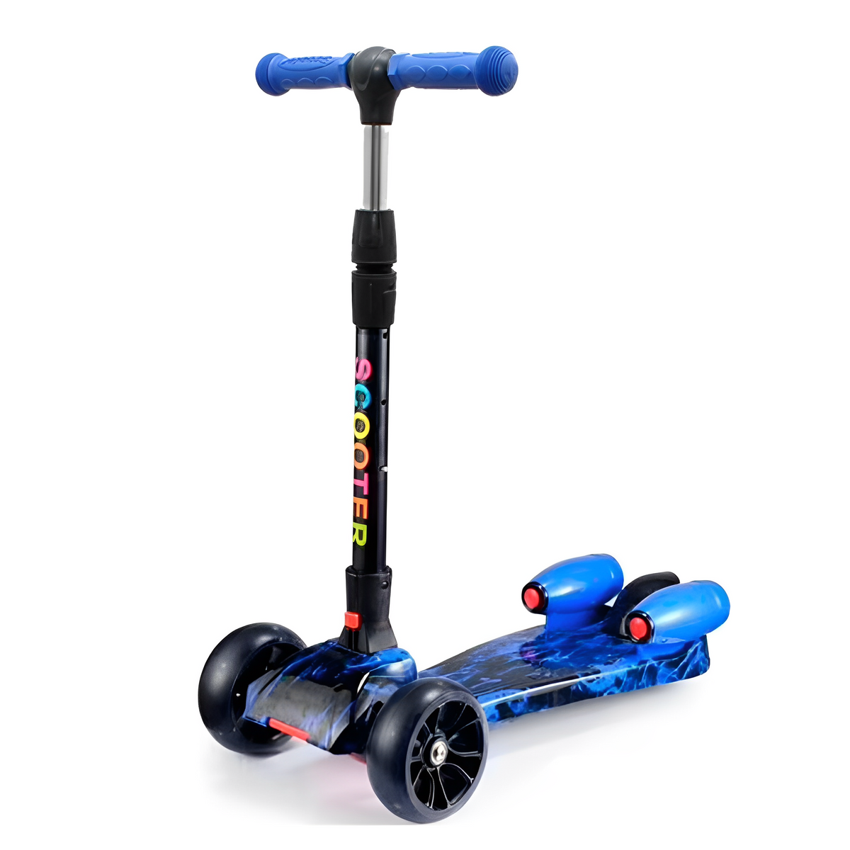 Scooter Niños Humo Niebla Bluetooth Música Luces LED 3 Ruedas Plegable