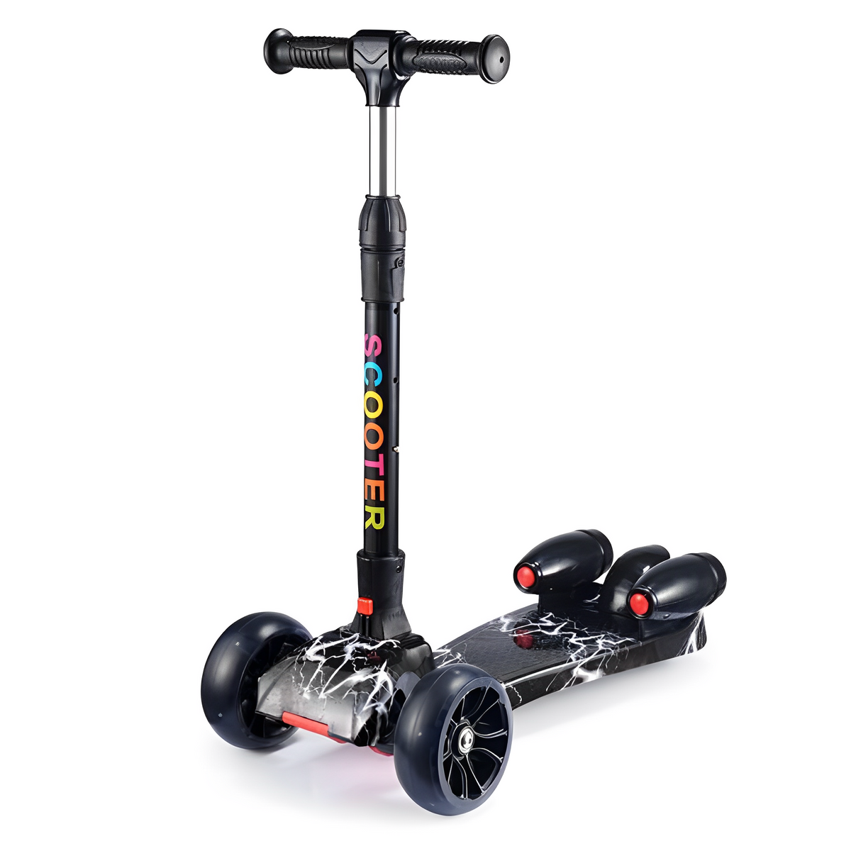 Scooter Niños Humo Niebla Bluetooth Música Luces LED 3 Ruedas Plegable