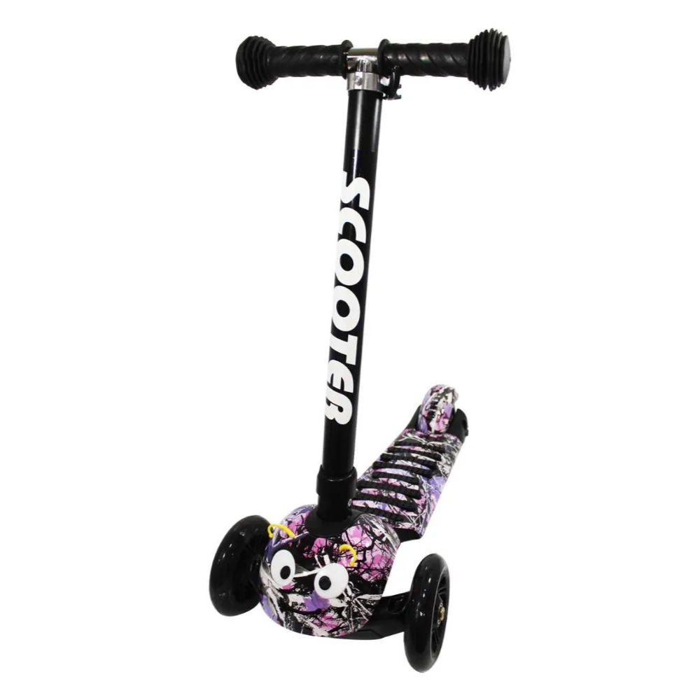 Scooter Niños Plegable Diseño Gusano Luces LED Ruedas Patineta