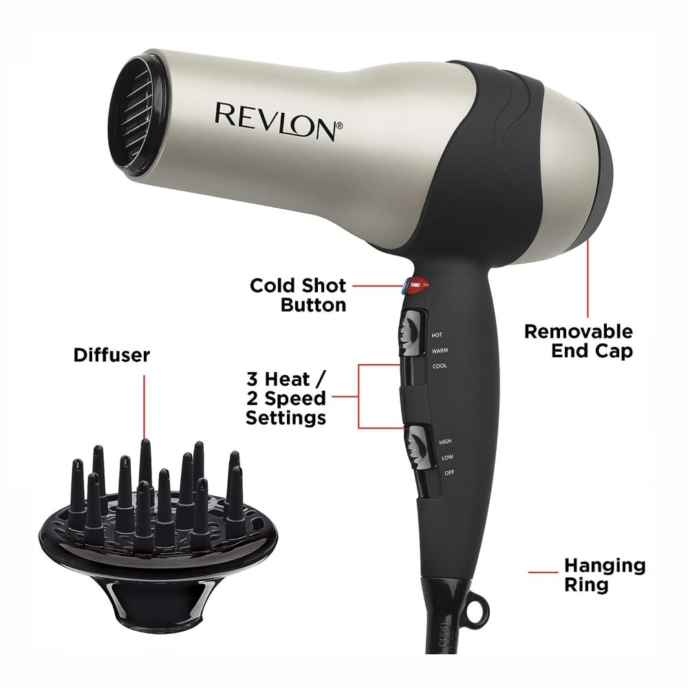 Secador Cabello Revlon Profesional 1875W Infrarrojo Iónico Turmalina