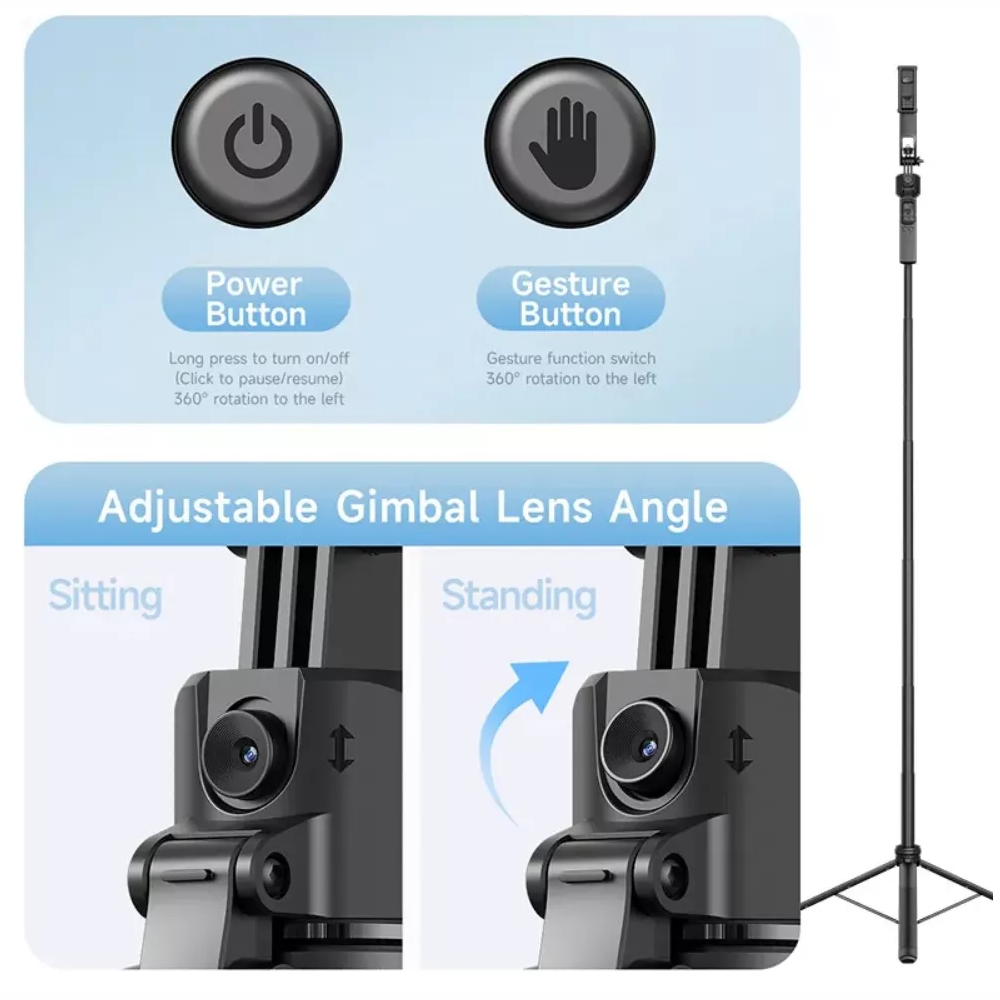 Trípode Selfie Celular Seguimiento Facial IA 360 Control Remoto C17