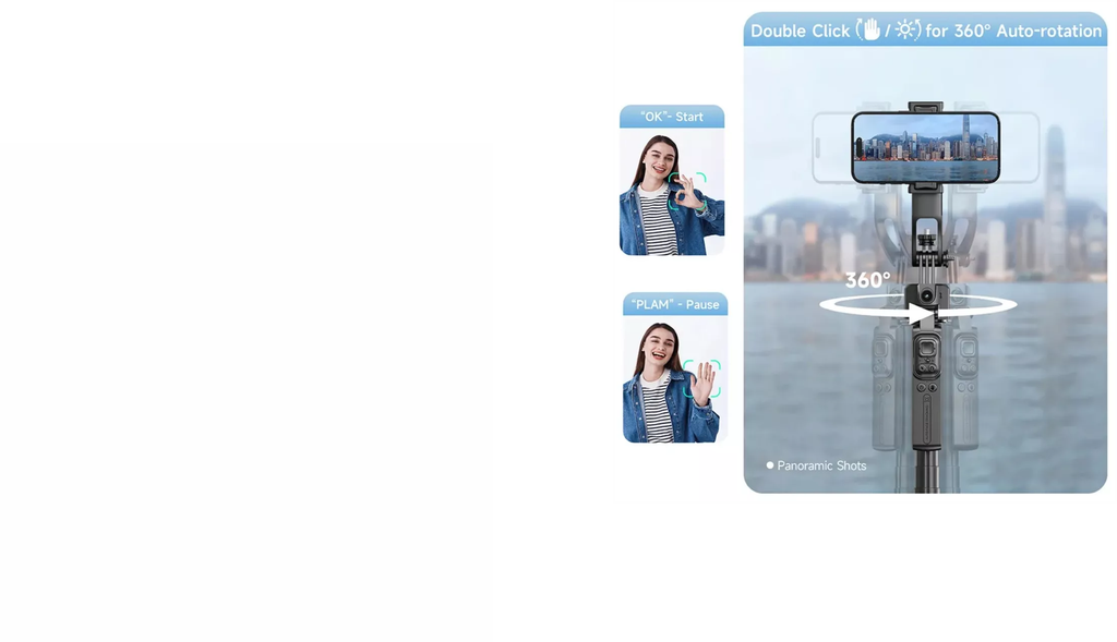 Trípode Selfie Celular Seguimiento Facial IA 360 Control Remoto C17