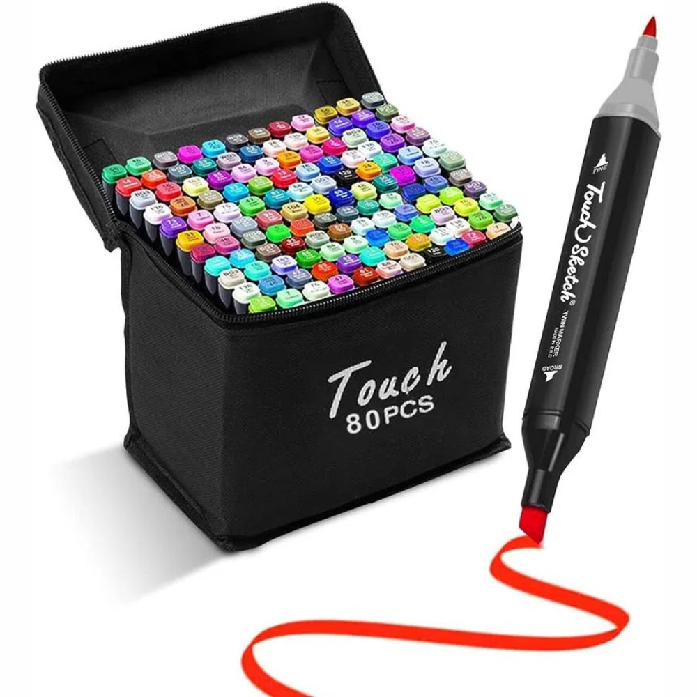 Marcadores Doble Punta Plumones Caja Colores Dibujo Lettering Estuche