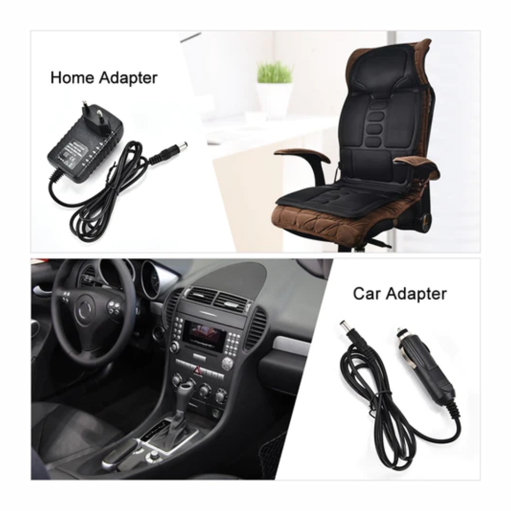 Cojín Masajeador Silla Carro Hogar Calor 5 Motores 12V 110V Control