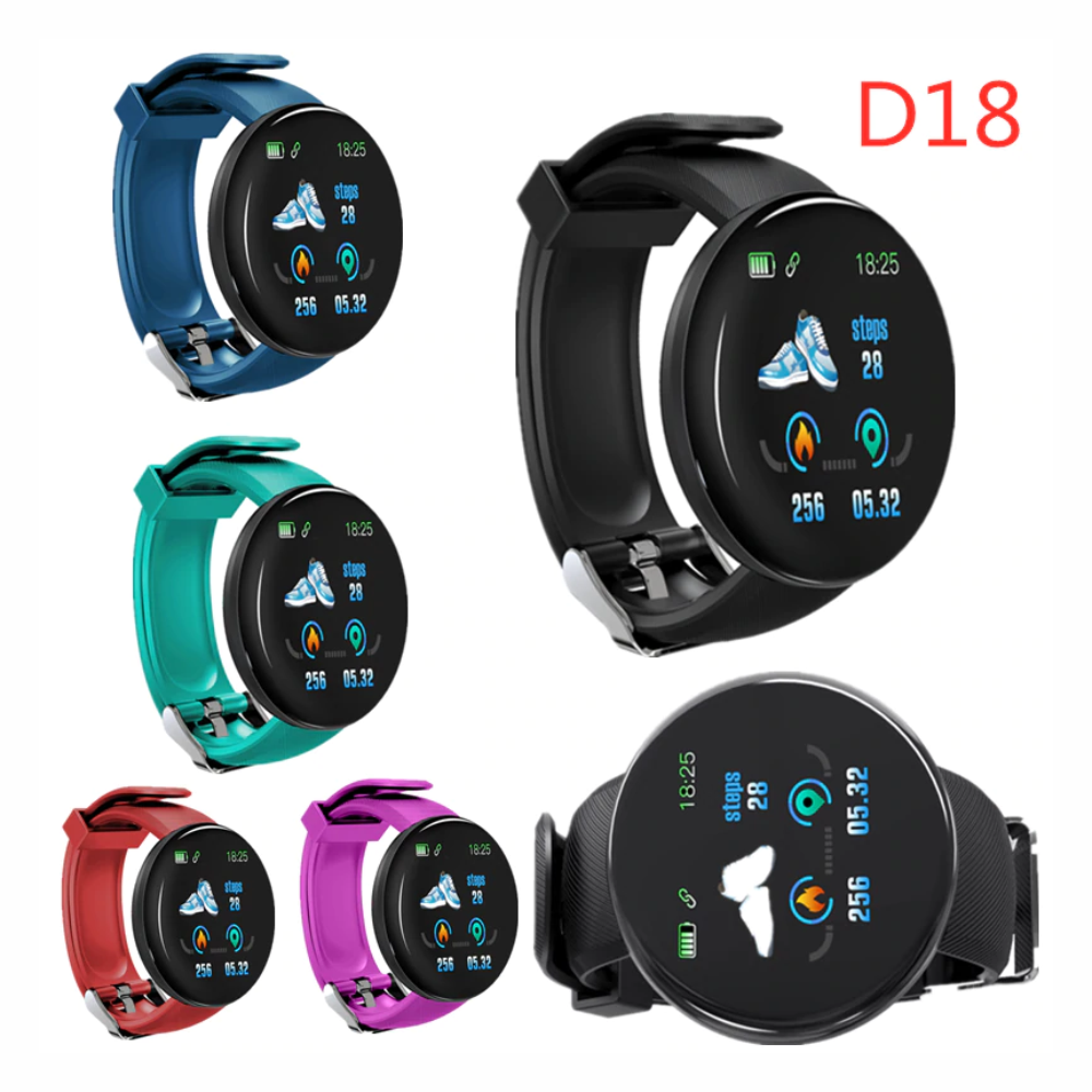 Reloj Smartwatch D18 Redondo Deportivo Hombre Mujer Bluetooth Pasos